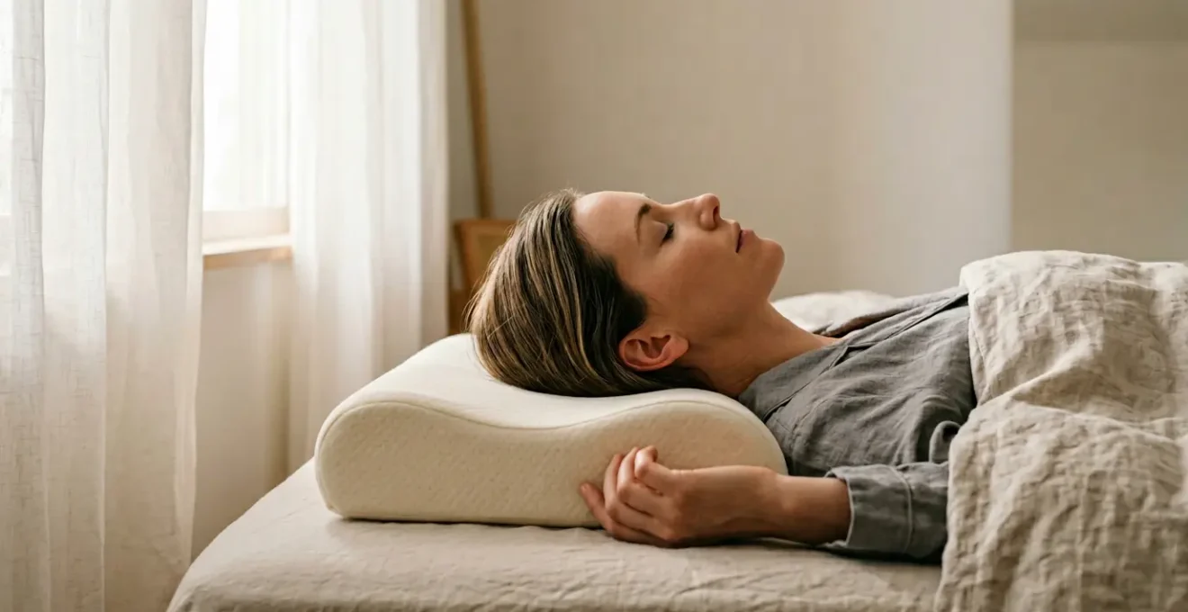 Persona che dorme su cuscino ergonomico per il supporto cervicale