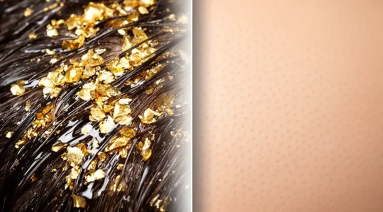 Cuoio capelluto con forfora grassa e confronto con pelle sana