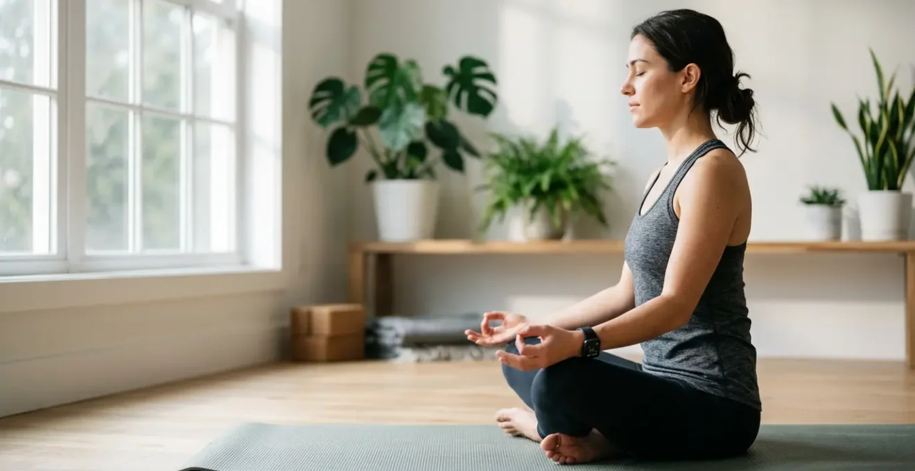 Atleta monitora la sua variabilità della frequenza cardiaca con smartwatch durante il recupero