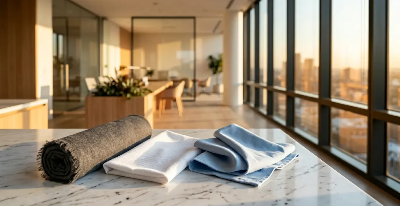 Composizione di tessuti tecnici e lana merino per abbigliamento professionale elegante