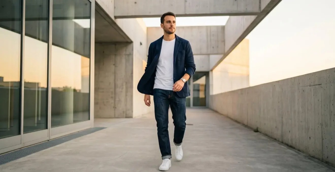 Blazer destrutturato abbinato a jeans per un look contemporaneo