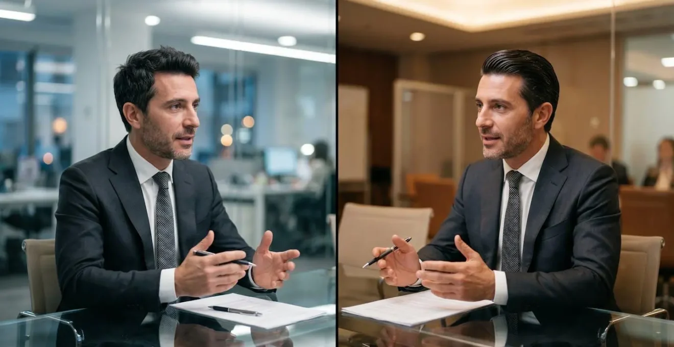 Confronto visivo tra finish opaco e lucido per capelli in ambiente professionale