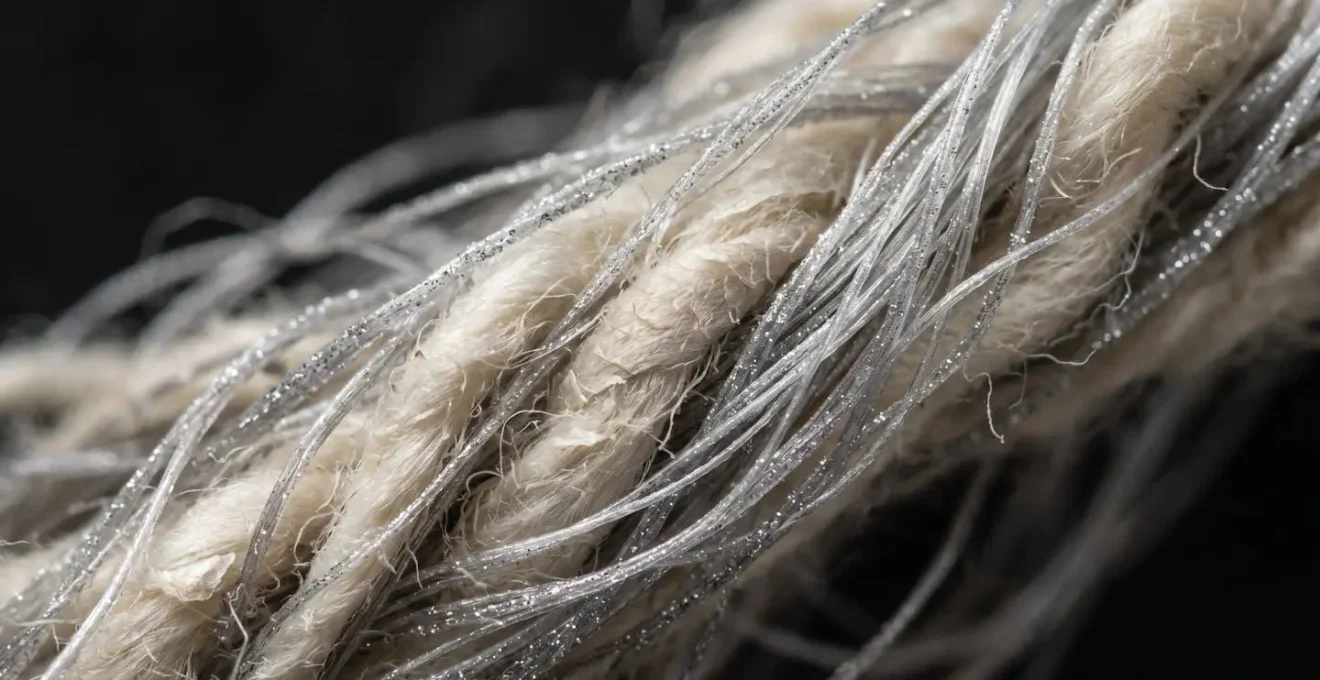 Confronto microscopico tra fibre sintetiche standard e fibre con trattamento antimicrobico