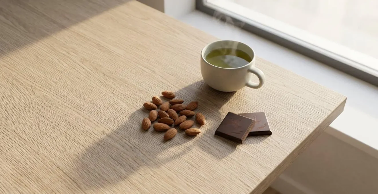 Composizione di snack salutari per l'energia mentale pomeridiana